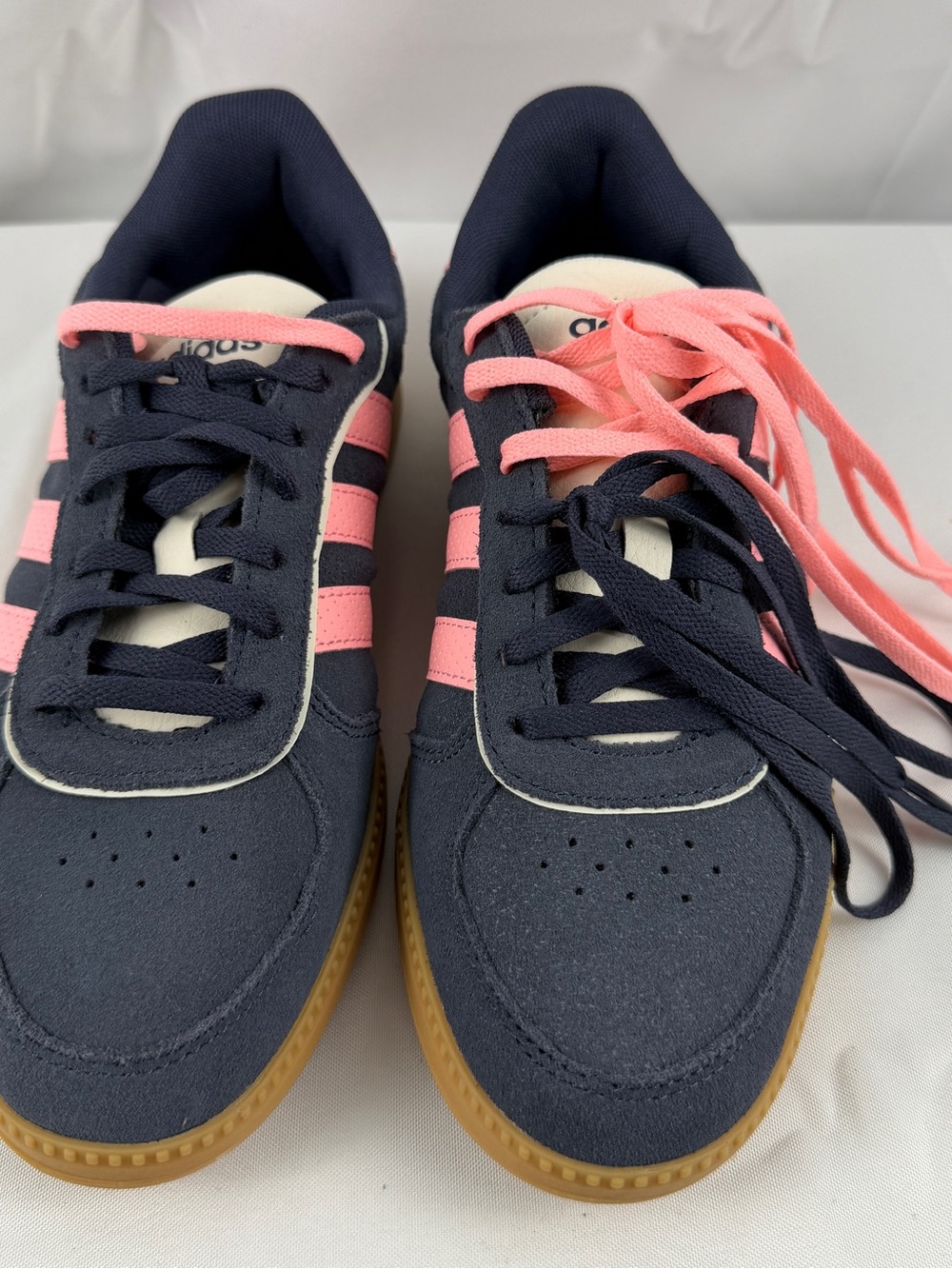 Adidas Women’s Sneakers Size 7.5 Navy Pink Gum Sole Cloudfoam Plus